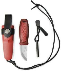 MORA KNIVES FT01777 ELDRIS RED KIT NECK CARRY FIXED BLADE KNIFE WITH SHEATH
