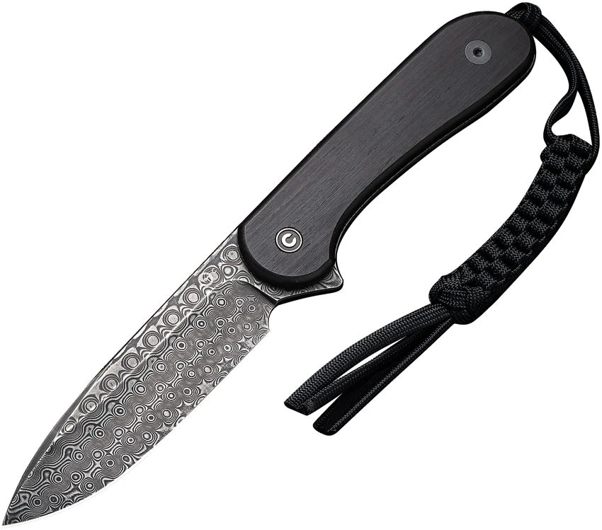 CIVIVI KNIVES CIVC2105DS1 ELEMENTUM DAMASCUS EBONY FIXED BLADE KNIFE W/SHEATH. 3 CIVIVI KNIVES CIVC2105DS1 ELEMENTUM DAMASCUS EBONY FIXED BLADE KNIFE W/SHEATH.