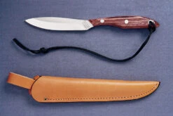 GROHMANN R2S BIRD AND TROUT FIXED BLADE KNIFE WITH LEATHER SHEATH