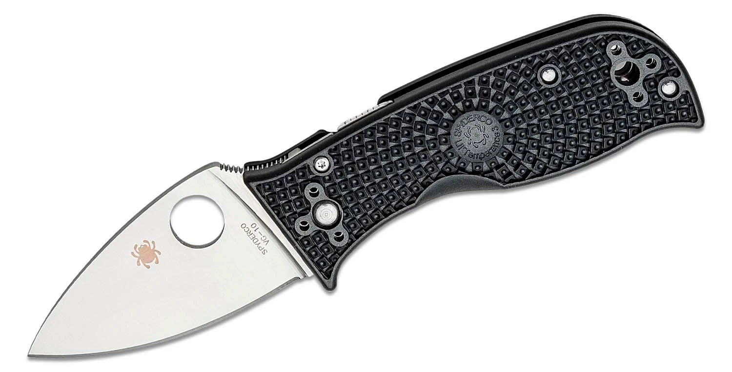 SPYDERCO C69PBK3 LIL TEMPERANCE 3 BLACK LIGHTWEIGHT VG10 FOLDING KNIFE. 3 SPYDERCO C69PBK3 LIL TEMPERANCE 3 BLACK LIGHTWEIGHT VG10 FOLDING KNIFE.