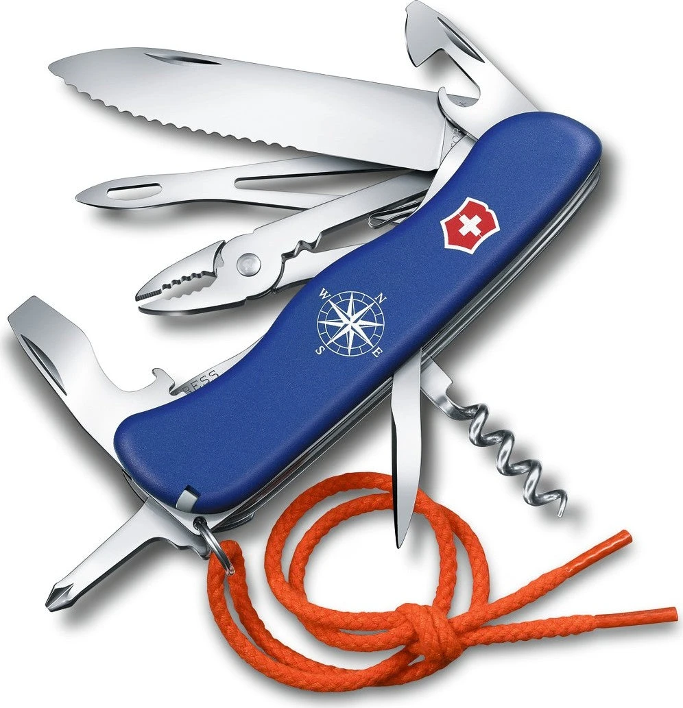 SWISS ARMY VICTORINOX 0.8593.2W-X1 SKIPPER BLUE MULTI FUNCTION POCKET KNIFE. 3 SWISS ARMY VICTORINOX 0.8593.2W-X1 SKIPPER BLUE MULTI FUNCTION POCKET KNIFE.