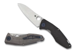 SPYDERCO C235CFTIP DRUNKEN SINKEVICH CPM-S90V STEEL CF/TI HANDLE FOLDING KNIFE