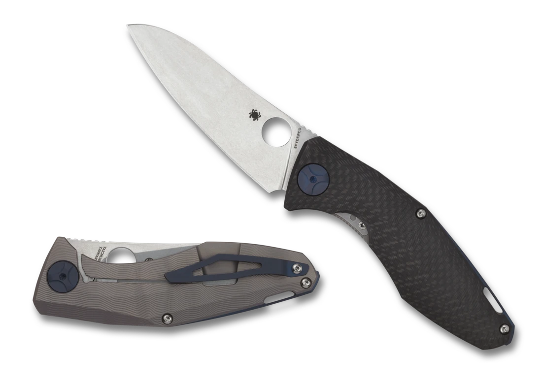 SPYDERCO C235CFTIP DRUNKEN SINKEVICH CPM-S90V STEEL CF/TI HANDLE FOLDING KNIFE 3 SPYDERCO C235CFTIP DRUNKEN SINKEVICH CPM-S90V STEEL CF/TI HANDLE FOLDING KNIFE