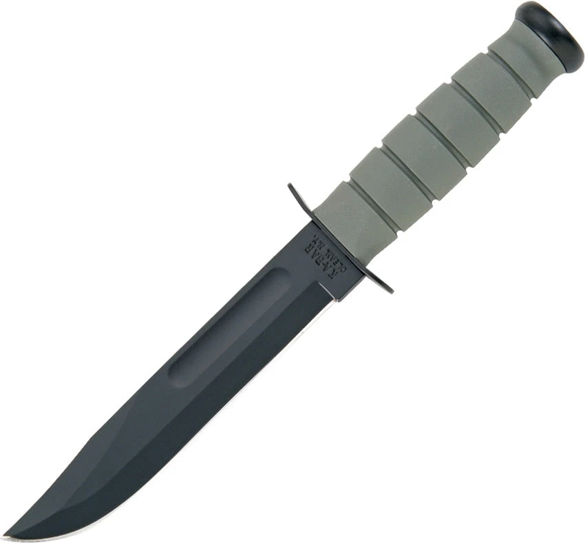 KABAR 5011 GREEN PLAIN EDGE BLADE KNIFE W/HARD SHEATH FIXED BLADE KNIFE. 3 KABAR 5011 GREEN PLAIN EDGE BLADE KNIFE W/HARD SHEATH FIXED BLADE KNIFE.