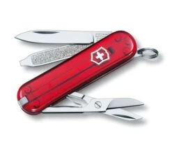 SWISS ARMY VICTORINOX 0.6223.T-033-X1 CLASSIC RUBY MULTI FUNCTION POCKET KNIFE.
