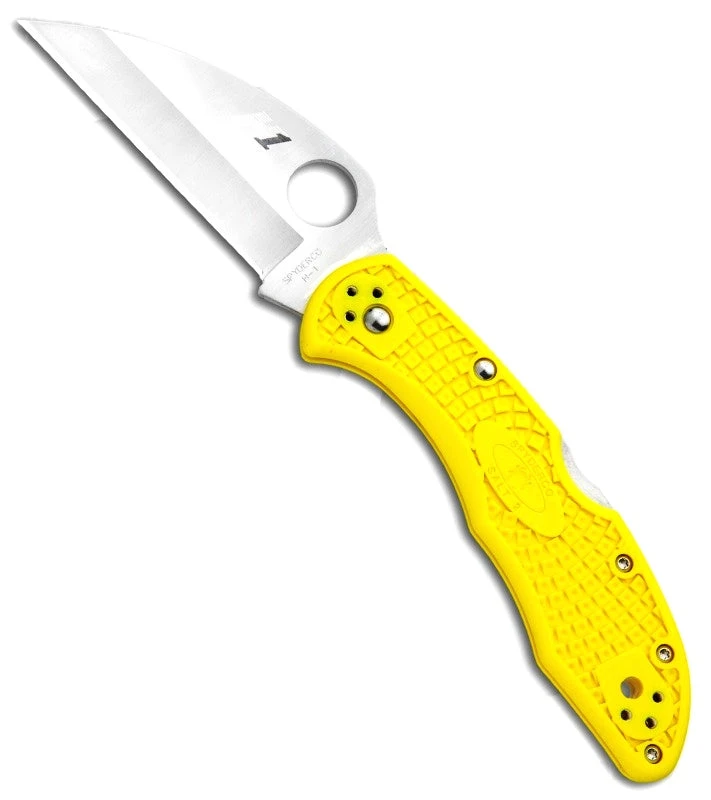 SPYDERCO C88PWCYL2 SALT 2 PLAIN EDGE YELLOW H1 BLADE STEEL FOLDING KNIFE. 3 SPYDERCO C88PWCYL2 SALT 2 PLAIN EDGE YELLOW H1 BLADE STEEL FOLDING KNIFE.