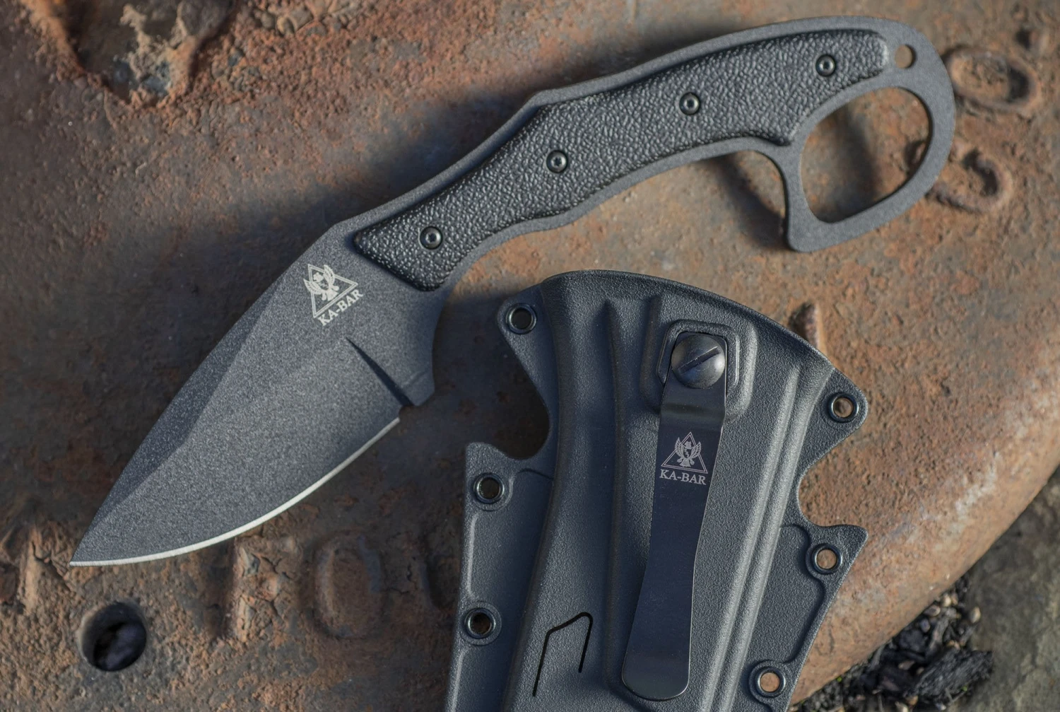 KABAR 2491 TDI POCKET STRIKE AUS8A STEEL FIXED BLADE KNIFE WITH SHEATH 3 KABAR 2491 TDI POCKET STRIKE AUS8A STEEL FIXED BLADE KNIFE WITH SHEATH