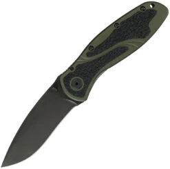 KERSHAW 1670OLBLK BLUR OLIVE/BLACK BLACK BLADE PLAIN EDGE FOLDING FOLDING KNIFE.