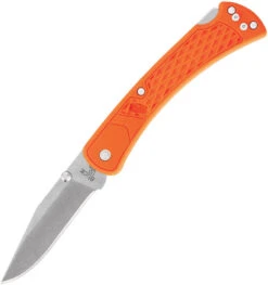 Buck Knives BUCK 110ORS2 SLIM HUNTER SELECT ORANGE NYLON HANDLE 420HC STEEL FOLDING KNIFE.