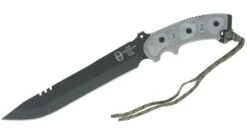 TOPS Knives TOPS TPAN9HP ANACONDA HUNTERS POINT 1095HC LINEN MICARTA LATE RON HOOD FIXED BLADE KNIFE W/SHEATH.