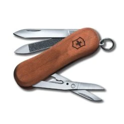 SWISS ARMY VICTORINOX EVOWOOD 81 WALNUT MULTI FUNCTION POCKET KNIFE.