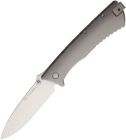 ONTARIO 1776 CERBERUS D2 STEEL TITANIUM HANDLE PLAIN EDGE FOLDING KNIFE