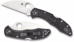 Spyderco C11fpwcbk Delica Wharncliffe Flat Ground Vg10 Steel Folding Knife