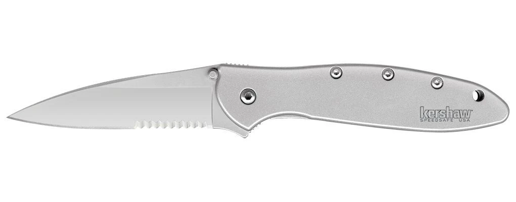 KERSHAW 1660ST LEEK KEN ONION DESIGNED COMBO EDGE FOLDING KNIFE. MADE IN USA 3 KERSHAW 1660ST LEEK KEN ONION DESIGNED COMBO EDGE FOLDING KNIFE. MADE IN USA