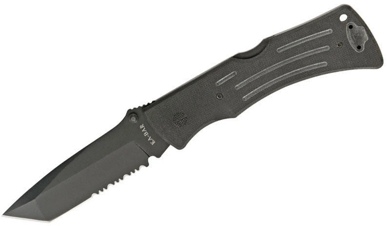 KABAR 3065 MULE G10 HANDLE COMBO EDGE TANTO FOLDING KNIFE 3 KABAR 3065 MULE G10 HANDLE COMBO EDGE TANTO FOLDING KNIFE