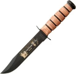 KABAR 9140 USMC VIETNAM FIXED BLADE KNIFE WITH LEATHER SHEATH.