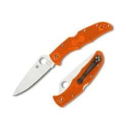 Spyderco C10fpor Endura Flat Ground Orange Frn Folding Knife.