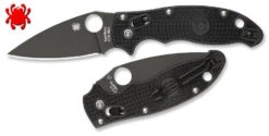Spyderco C101pbbk2 Manix Light Weigt Ltw Plain Edge Black Blade Folding Knife.
