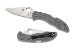 Spyderco C11fpgy Delica Gray Flat Ground Vg10 Plain Edge Folding Knife.