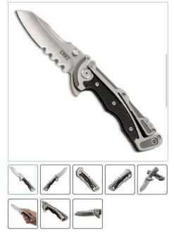 CRKT 5195 KLECKER GRAPHITE COMBO EDGE FOLDING KNIFE,