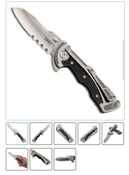 CRKT 5195 KLECKER GRAPHITE COMBO EDGE FOLDING KNIFE, 3 CRKT 5195 KLECKER GRAPHITE COMBO EDGE FOLDING KNIFE,