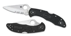 SPYDERCO C11PSBK DELICA FRN VG10 STEEL COMBO EDGE FOLDING KNIFE