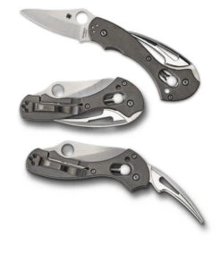 SPYDERCO C06TIP TUSK TI/LC 200N WITH SHACKLE KEY AND MARLIN SPIKE FOLDING KNIFE