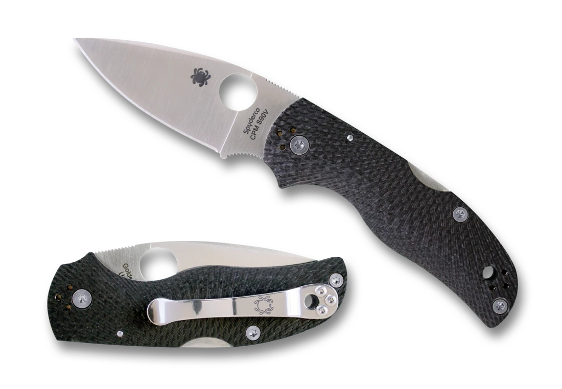 SPYDERCO C41CFFP5 NATIVE 5 FLUTED CF HANDLE CPM S90V (420V) FOLDING KNIFE 3 SPYDERCO C41CFFP5 NATIVE 5 FLUTED CF HANDLE CPM S90V (420V) FOLDING KNIFE