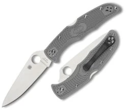 SPYDERCO C10FPGY ENDURA GRAY FLAT GROUND PLAIN EDGE FOLDING KNIFE