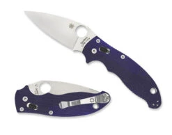Spyderco C101gpdbl2 Manix 2 Dark Blue S110v Steel Plain Edge Folding Knife.