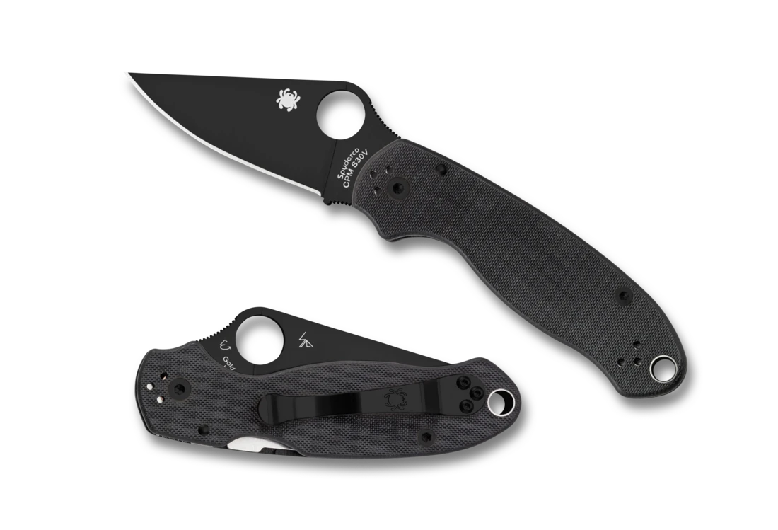 Spyderco C223gpbk Para 3 Paramilitary 3 Black S45VN Plain Edge Folding Knife. 3 Spyderco C223gpbk Para 3 Paramilitary 3 Black S45VN Plain Edge Folding Knife.