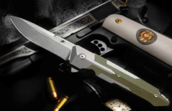 SPARTAN BLADE SF6 KRANOS S35VN STEEL TI/G10 BLACK HANDLE STONEWASH FOLDING KNIFE