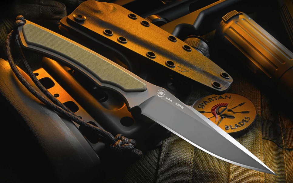 SPARTAN BLADE SB17 PHRIKE BLACK S35VN STEEL DLCC COATED FIXED BLADE KNIFE. 3 SPARTAN BLADE SB17 PHRIKE BLACK S35VN STEEL DLCC COATED FIXED BLADE KNIFE.