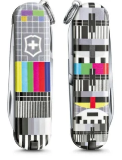 SWISS ARMY VICTORINOX 0.6223.L2104 CLASSIC SD 2021 RETRO TV FOLDING KNIFE.