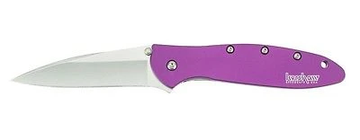 KERSHAW 1660PUR LEEK PURPLE PLAIN EDGE ASSISTED FOLDING KNIFE. 3 KERSHAW 1660PUR LEEK PURPLE PLAIN EDGE ASSISTED FOLDING KNIFE.